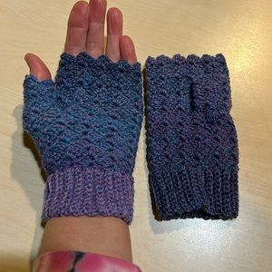 Handmade fingerless mittens